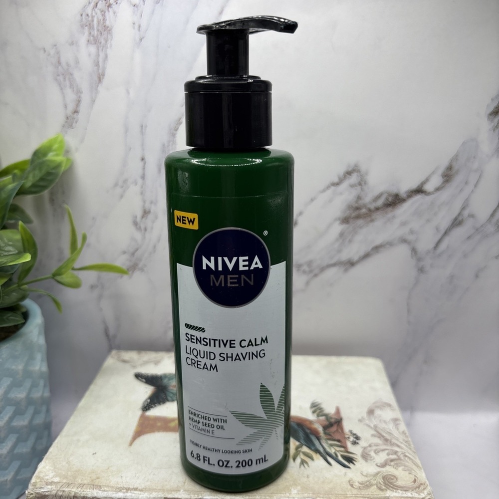 Nivea Men Sensitive Calm Liquid Shaving Cream Pump Bottle 6.8 FL OZ - New